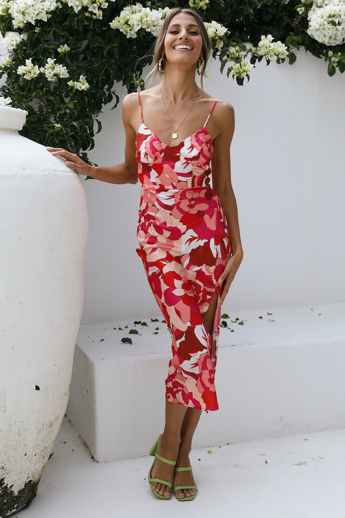 Shop Formal Dress - RUNAWAY Tammy Dress Fuchsia Floral secondary image
