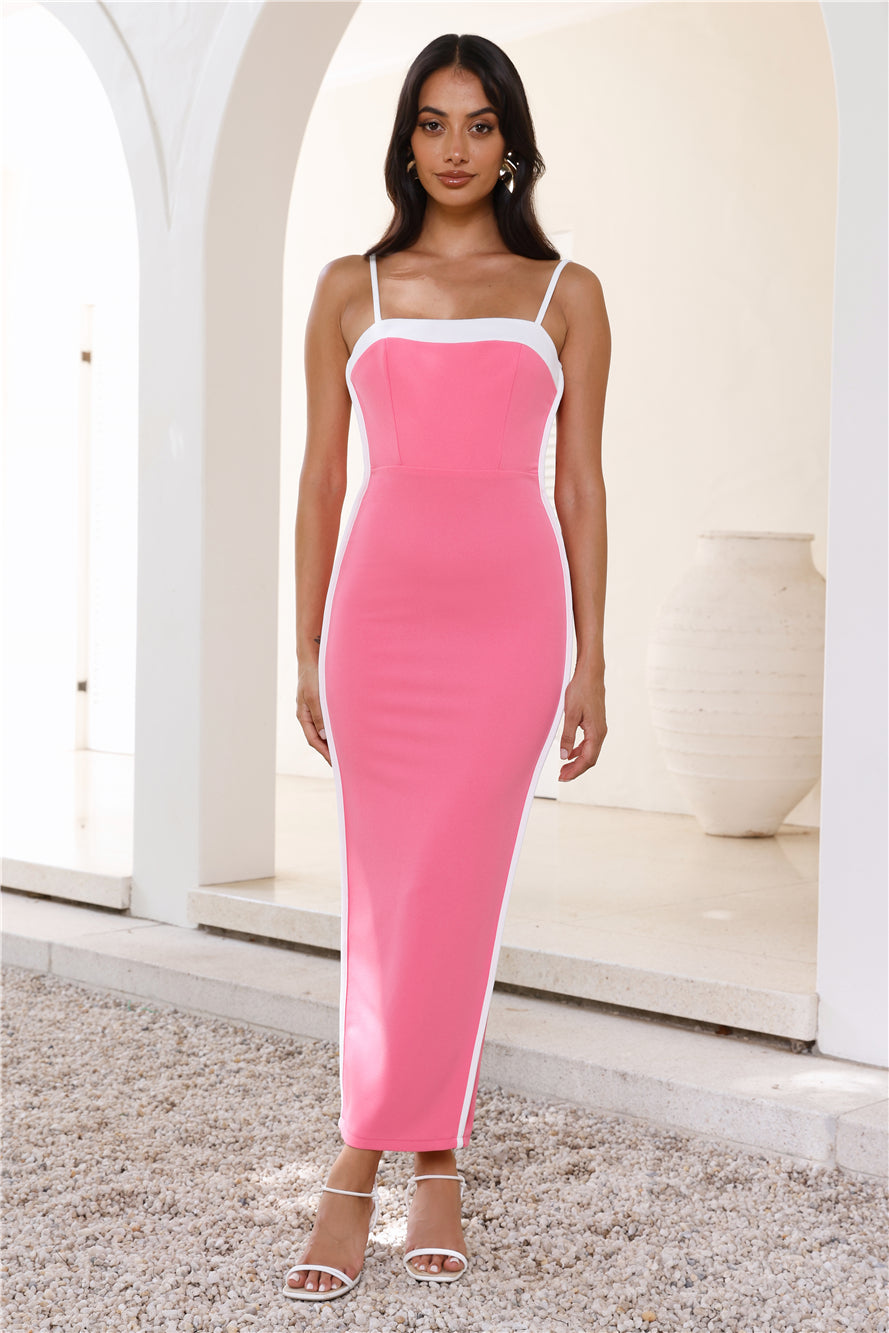 Shop Formal Dress - Champagne Status Maxi Dress Hot Pink secondary image