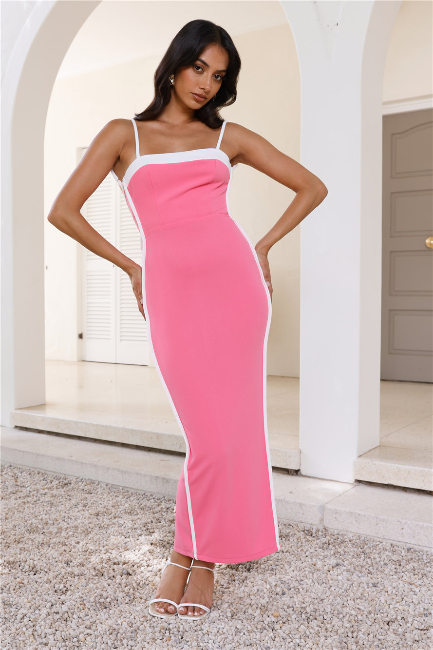 Shop Formal Dress - Champagne Status Maxi Dress Hot Pink third image