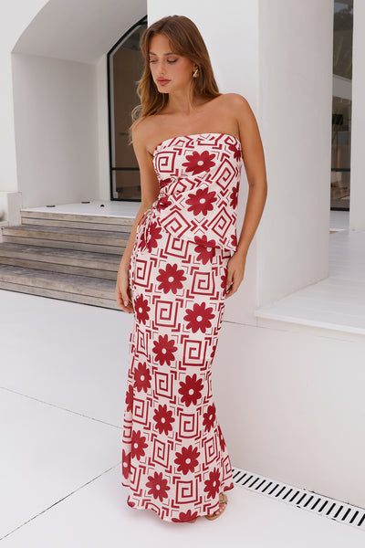 What's On Your Mind Maxi Skirt Red