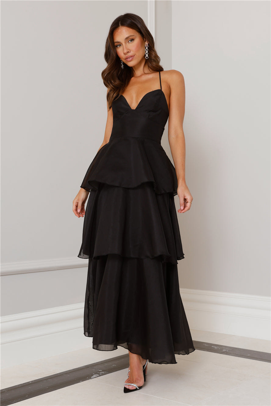 Shop Formal Dress - Mysterious Beauty Maxi Dress Black fifth image