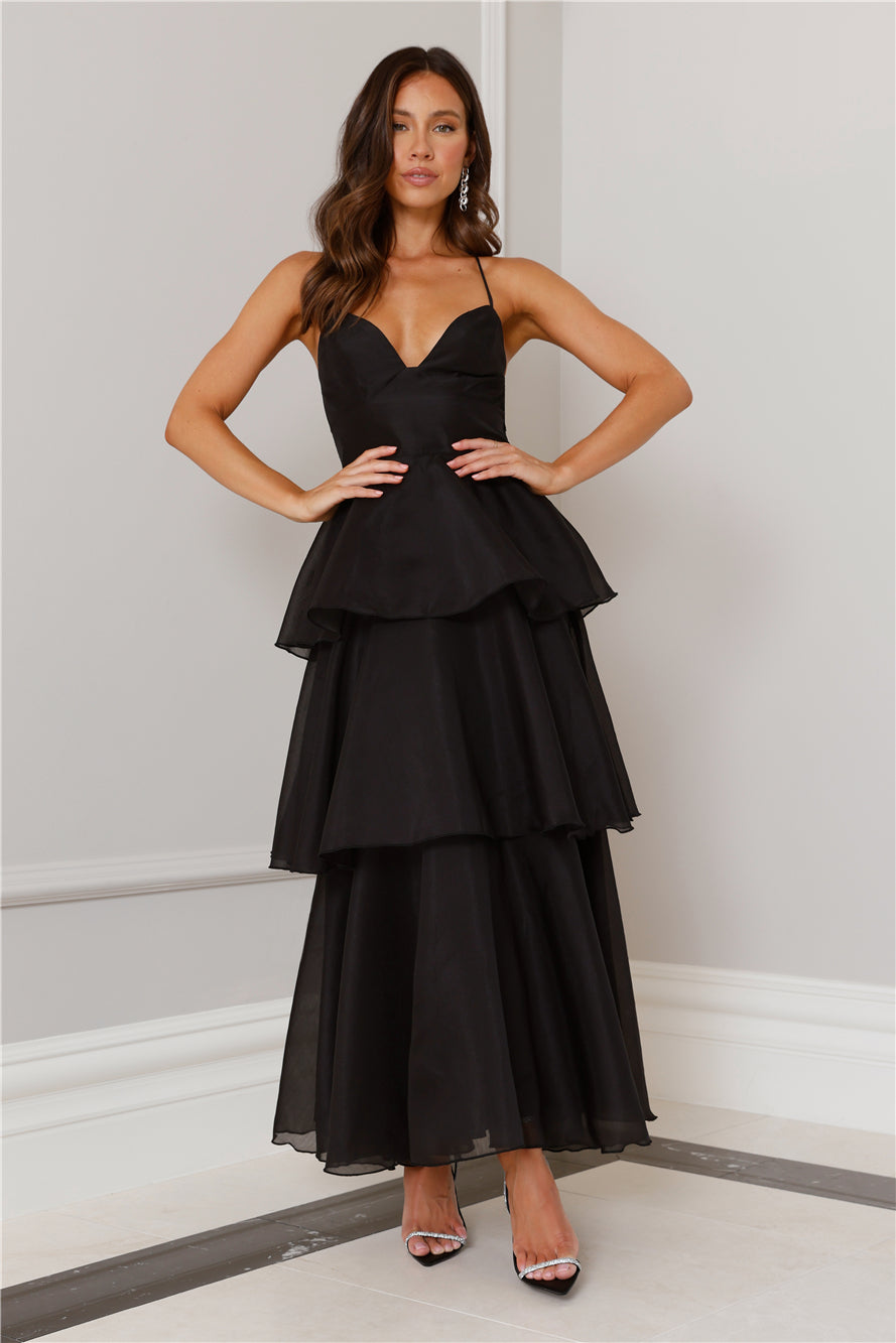 Shop Formal Dress - Mysterious Beauty Maxi Dress Black third image