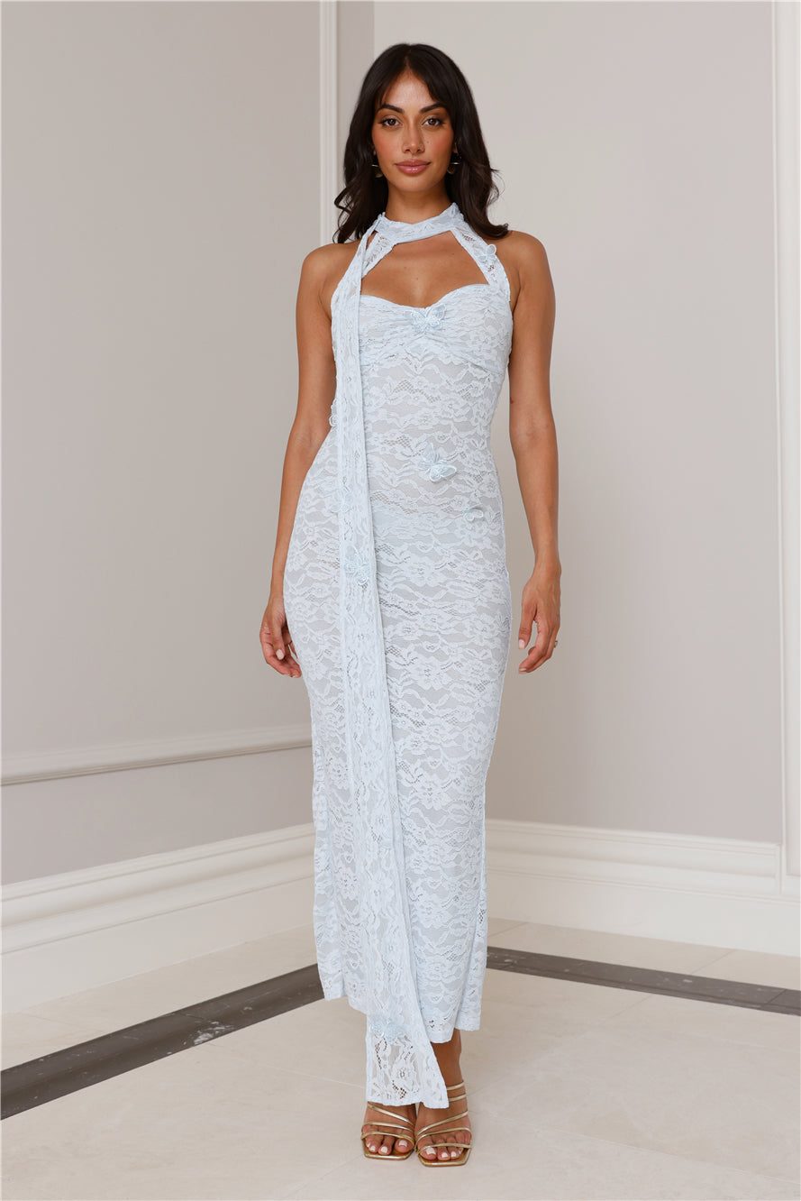 Shop Formal Dress - RUNAWAY Azealia Long Midi Dress Sky Blue secondary image