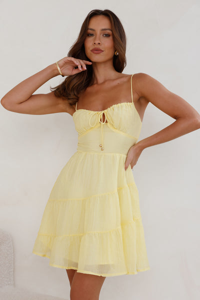 Behind The Clouds Mini Dress Yellow