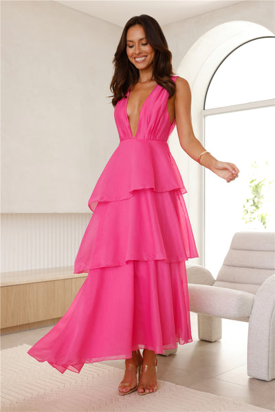 Fashion Zone Maxi Dress Hot Pink