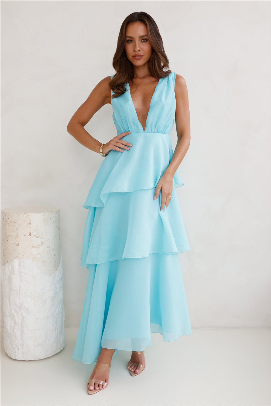 Shop Formal Dress - Fashion Zone Maxi Dress Aqua fifth image