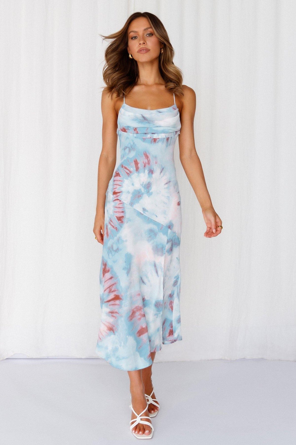 Shop Formal Dress - Who Do You Like Midi Dress Blue featured image