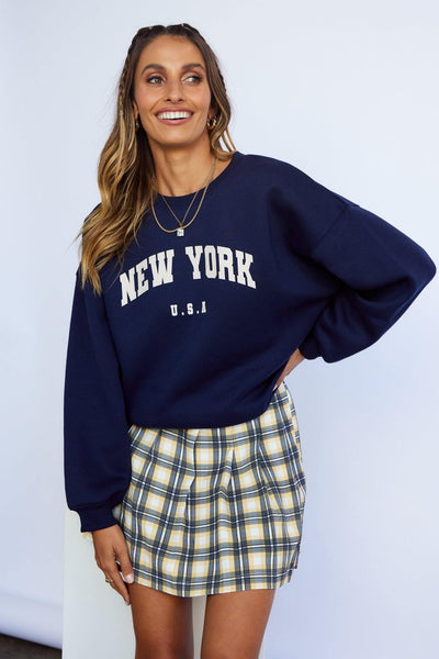 College Essential Sweater Navy | Hello Molly