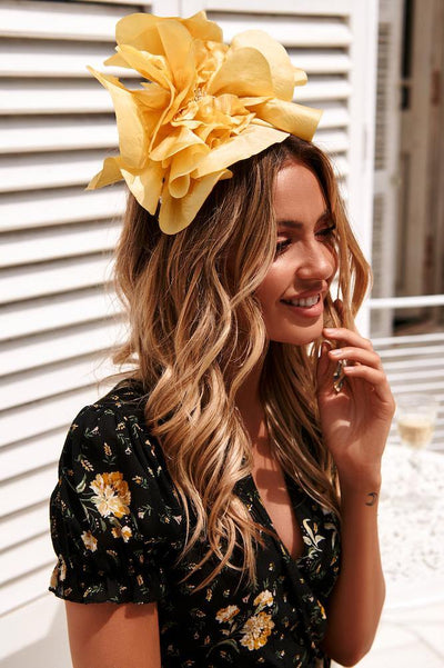 MORGAN & TAYLOR In the Moment Fascinator Yellow | Hello Molly