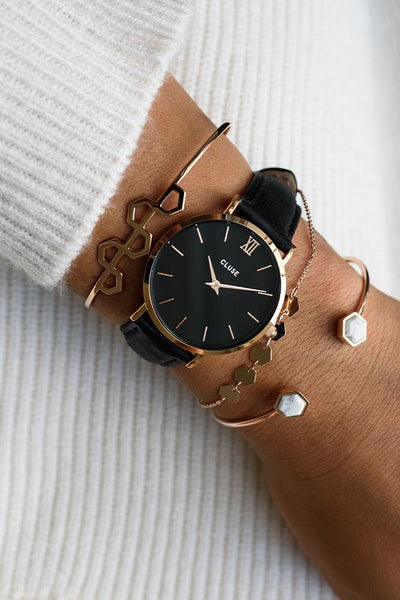 CLUSE Minuit Watch Rose Gold Black/Black | Hello Molly