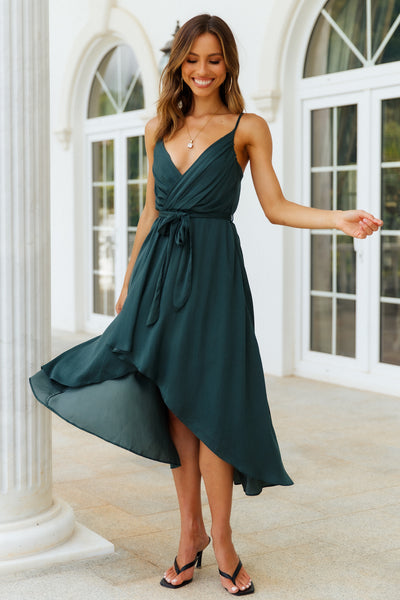 Fuel To My Fire Midi Dress Forest Green