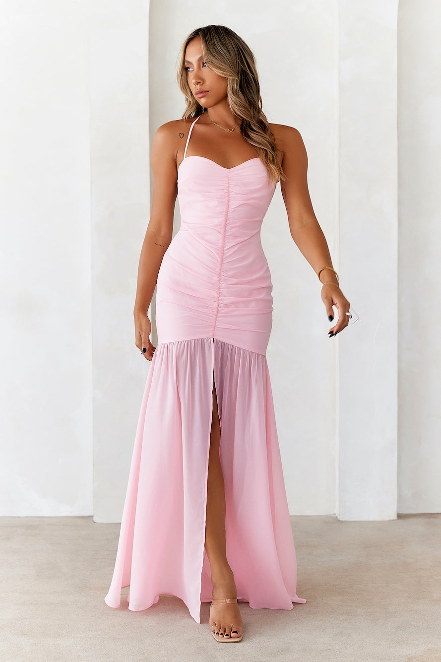 Shop Formal Dress - DEAR EMILIA Flawless Fit Maxi Dress Pink sixth image