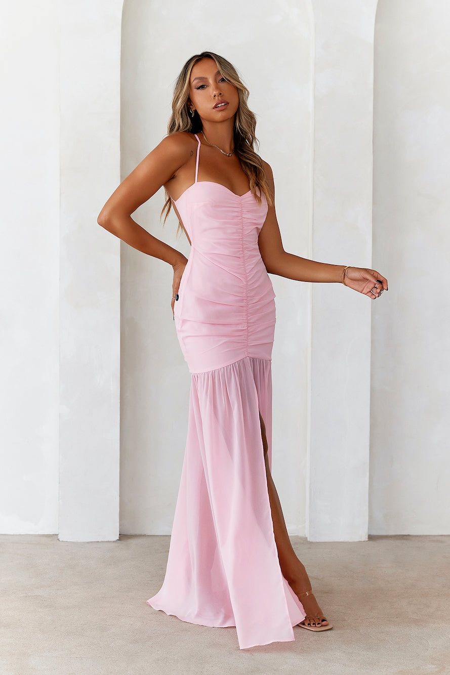 Shop Formal Dress - DEAR EMILIA Flawless Fit Maxi Dress Pink featured image