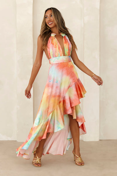 Sunset By The Sea Maxi Dress Coral