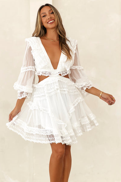 Flirty Fresh Mini Dress White