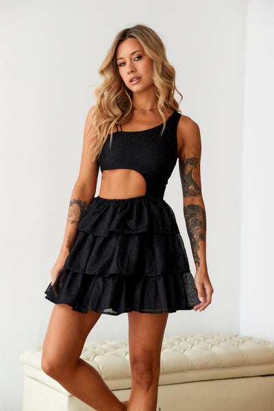 SUR BELLE Teacup Of Dreams Mini Dress Black