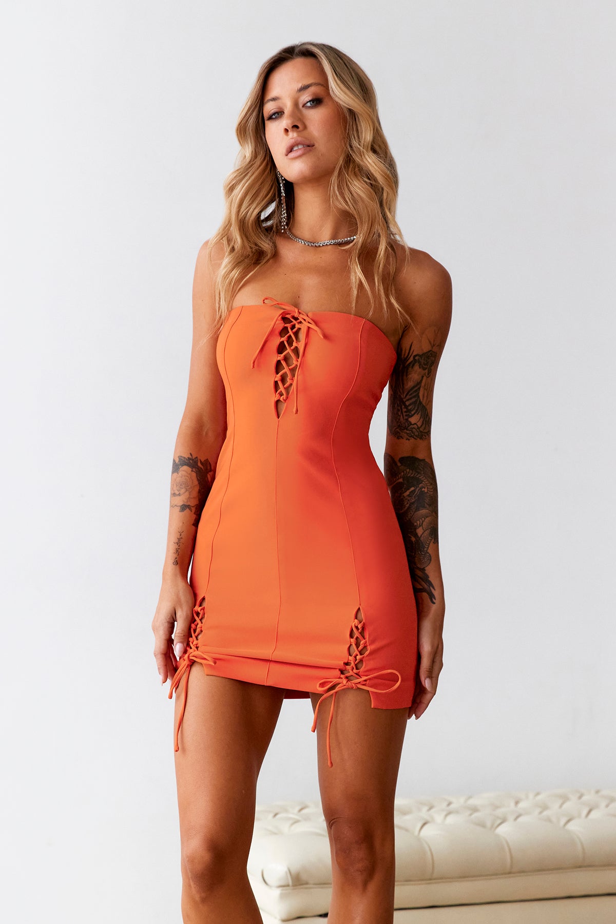 Shop Formal Dress - Calabasas Mini Bodycon Dress Tangerine secondary image
