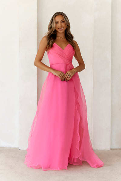 Queen Of The Ball Strapless Maxi Dress Pink