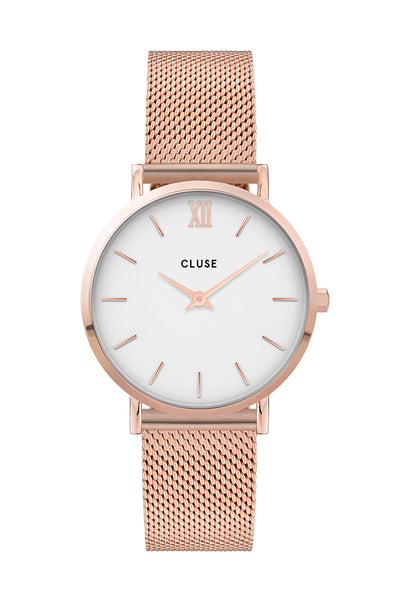 CLUSE Minuit Mesh Watch Rose Gold