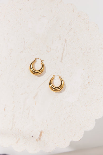 18k Gold Plated Sleekest Hoop Earrings Gold