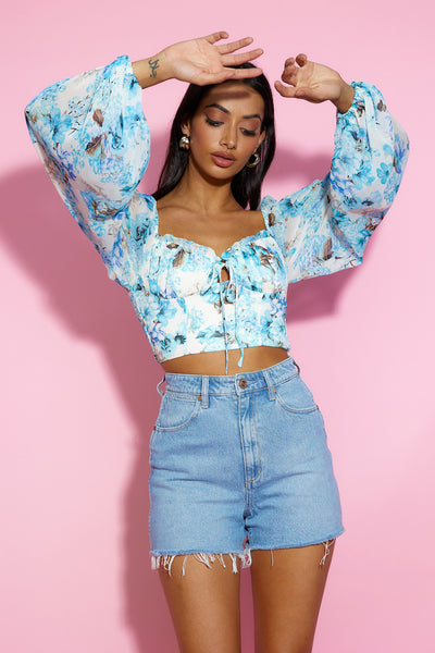 Summer Passion Crop Top Blue