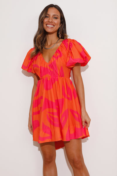 Bayside Love Mini Dress Orange