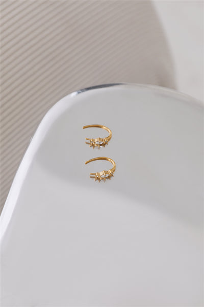 18k Gold Plated Unique Diamond Earrings Gold