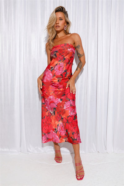 Highway To Heaven Maxi Dress Red Floral