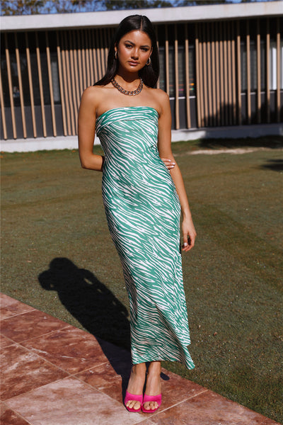 Party Time Maxi Dress Green