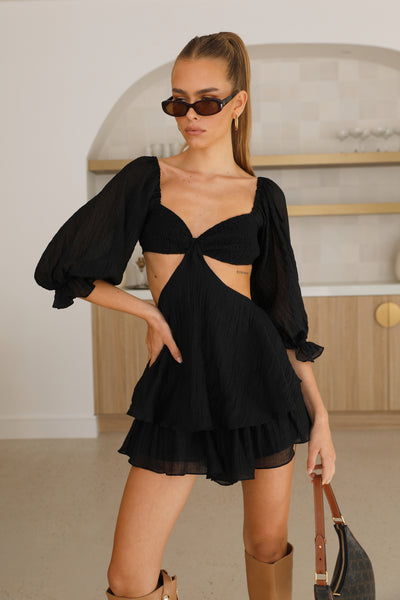 Wrapped Tightly Playsuit Black