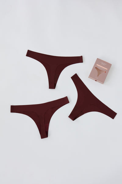 UNDERCOVER Style Helpers Seamless High Cut Thong Chocolate 3 Pack