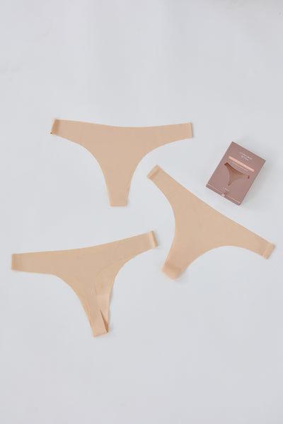 UNDERCOVER Style Helpers Seamless High Cut Thong Sand 3 Pack