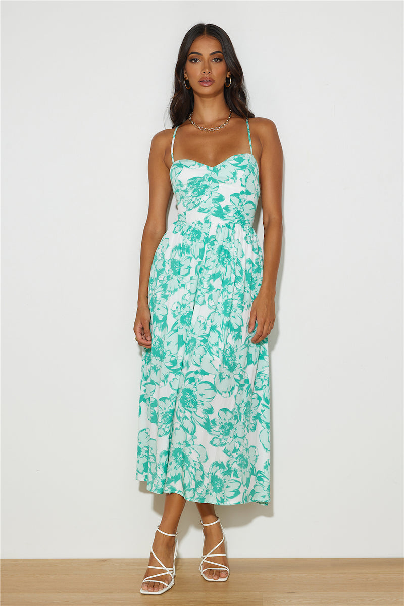 Stay By Your Side Midi Dress Green | Hello Molly
