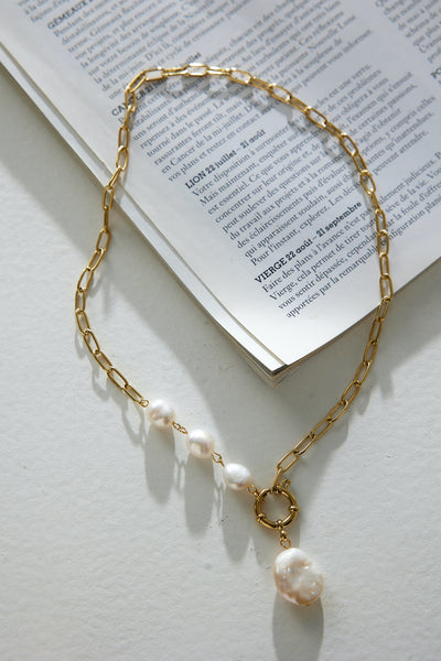 18k Gold Plated Darling Pearl Necklace Gold