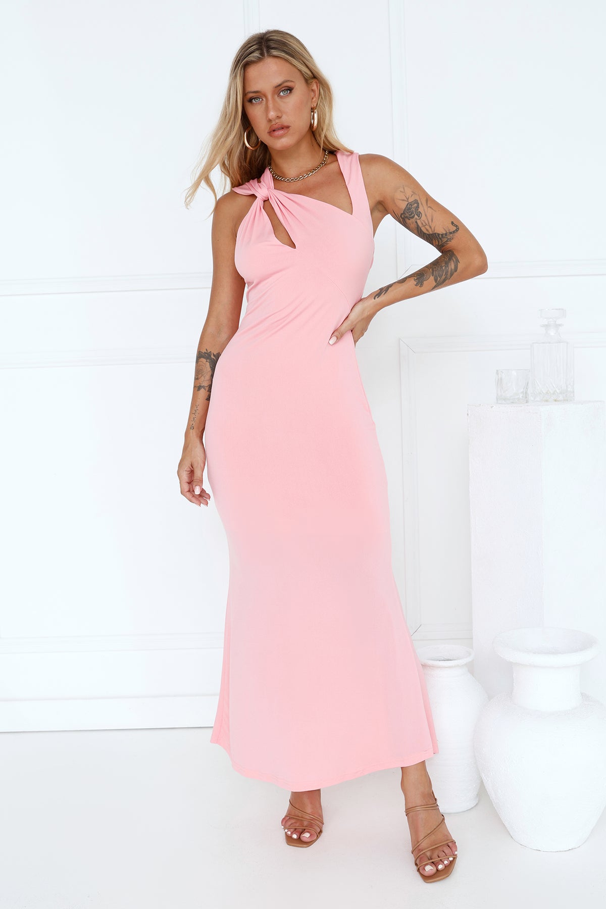 Shop Formal Dress - Chic Taste Maxi Dress Pink secondary image