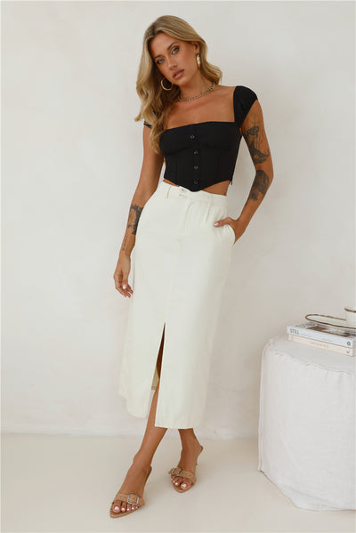 Tracking You Maxi Skirt Beige