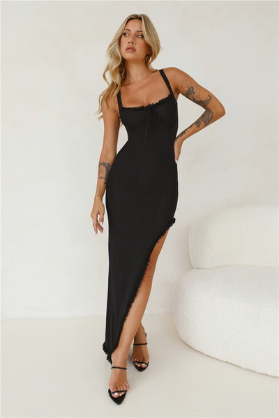 Her Own Muse Mesh Maxi Dress Black