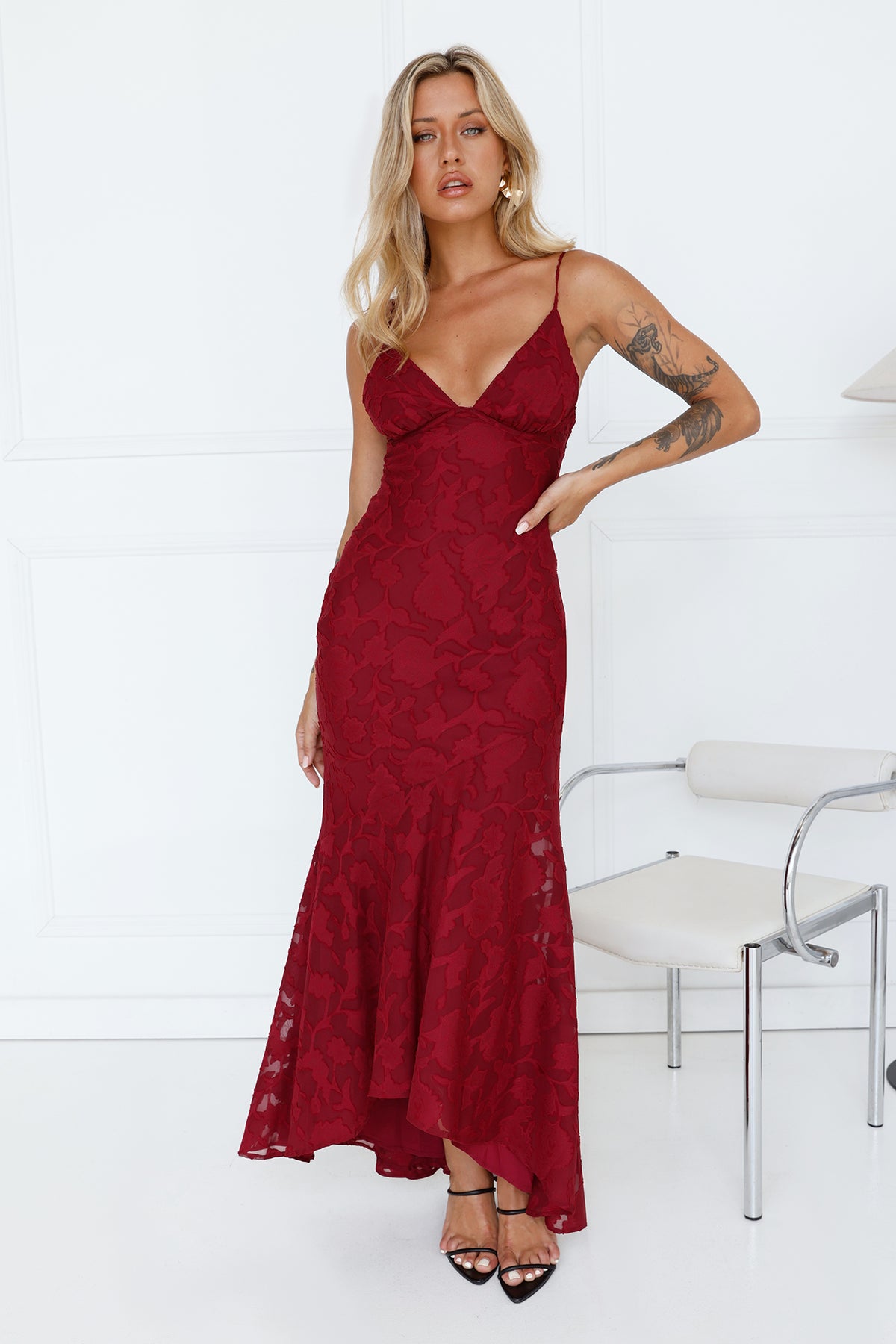 Shop Formal Dress - Events Countryside Maxi Dress Wine third image
