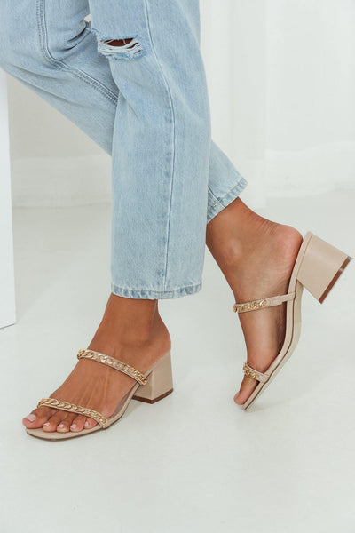 THERAPY Goldie Chained Mules Bone | Hello Molly