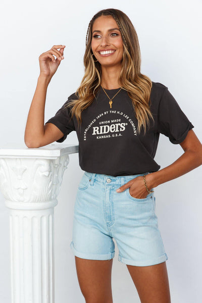 RIDERS BY LEE Relaxed Tee Worn Black | Hello Molly