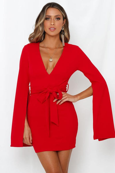 Late Night Conversations Dress Red | Hello Molly