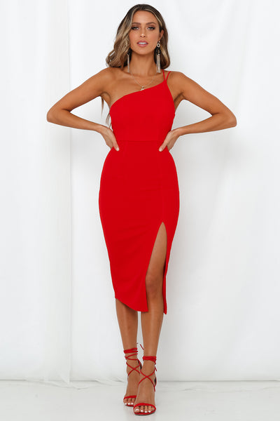 HELLO MOLLY Taking It Back Dress Red