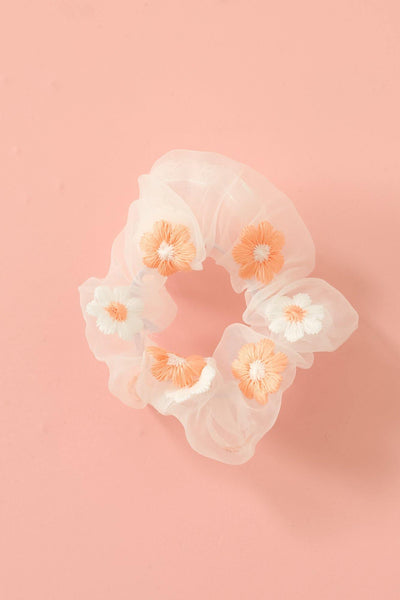 Carnations Scrunchie Peach | Hello Molly