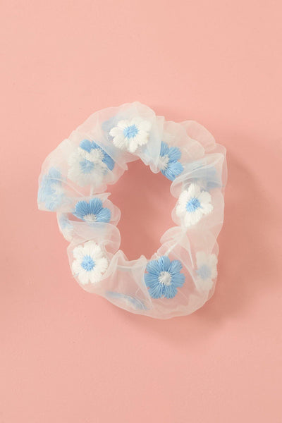 Carnations Scrunchie Blue | Hello Molly