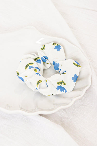 Variety Of Buds Scrunchie Blue | Hello Molly